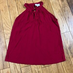 fyve Womens Red Halter Neck Keyhole Cutout Sleeveless Tank Top Size‎ S